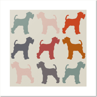 Vintage Miniature Schnauzer Dog Pattern Posters and Art